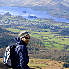 Sak Supple looking down at Keswick and Derwent Water